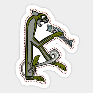 Celtic Cat Letter K Sticker